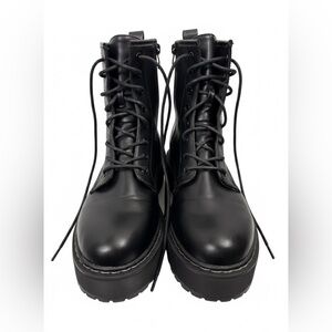 Steve Madden Bettyy Black Platform Combat Boots